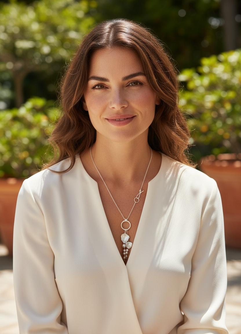 Double Wisteria Necklace with White Freshwater Pearl