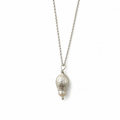 Eucalyptus DEL Necklace with White freshwater pearl