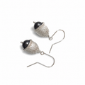 Eucalyputs LEU Earrings with Balck freshwater pearl