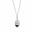 Eucalyptus LEU Necklace with Balck freshwater pearl