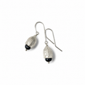 Eucalyptus FRO Earrings with Black Freshwater pearl