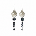 INDI Wisteria Earrings with Black freshwater pearl