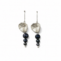 Small Wisteria Earrings with black freshwater pearl
