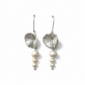 Small Wisteria Earrings with white freshwater pearl
